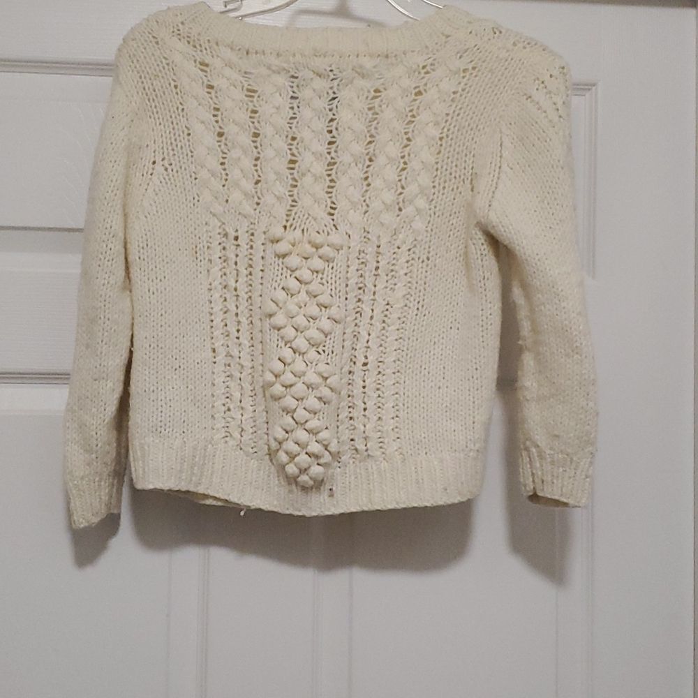 AMERICAN EAGLE creme button down Sweater - image 2